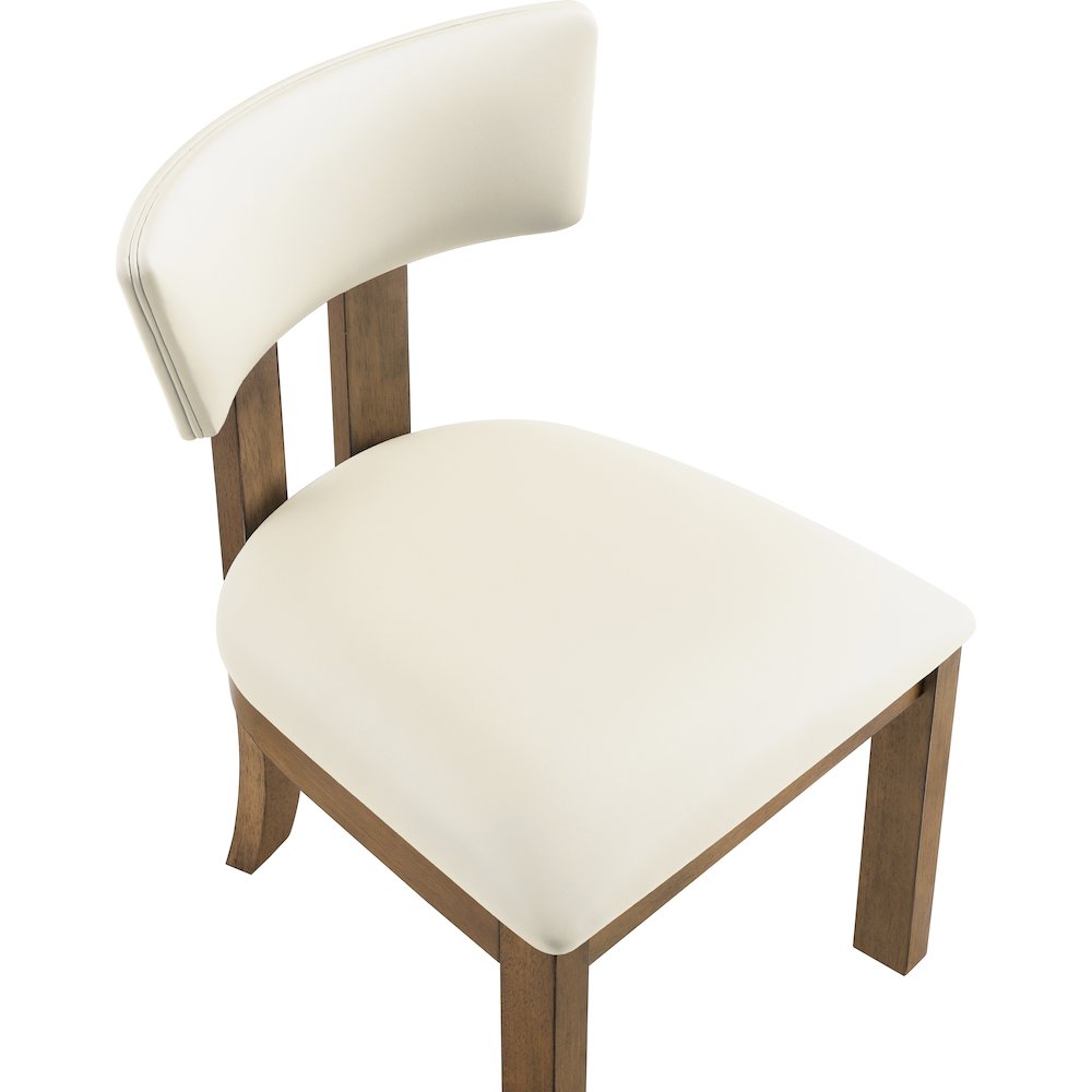 Lavrin Cream Vegan Leather Upholstered Dining Side Chair, Set of 2. Picture 9