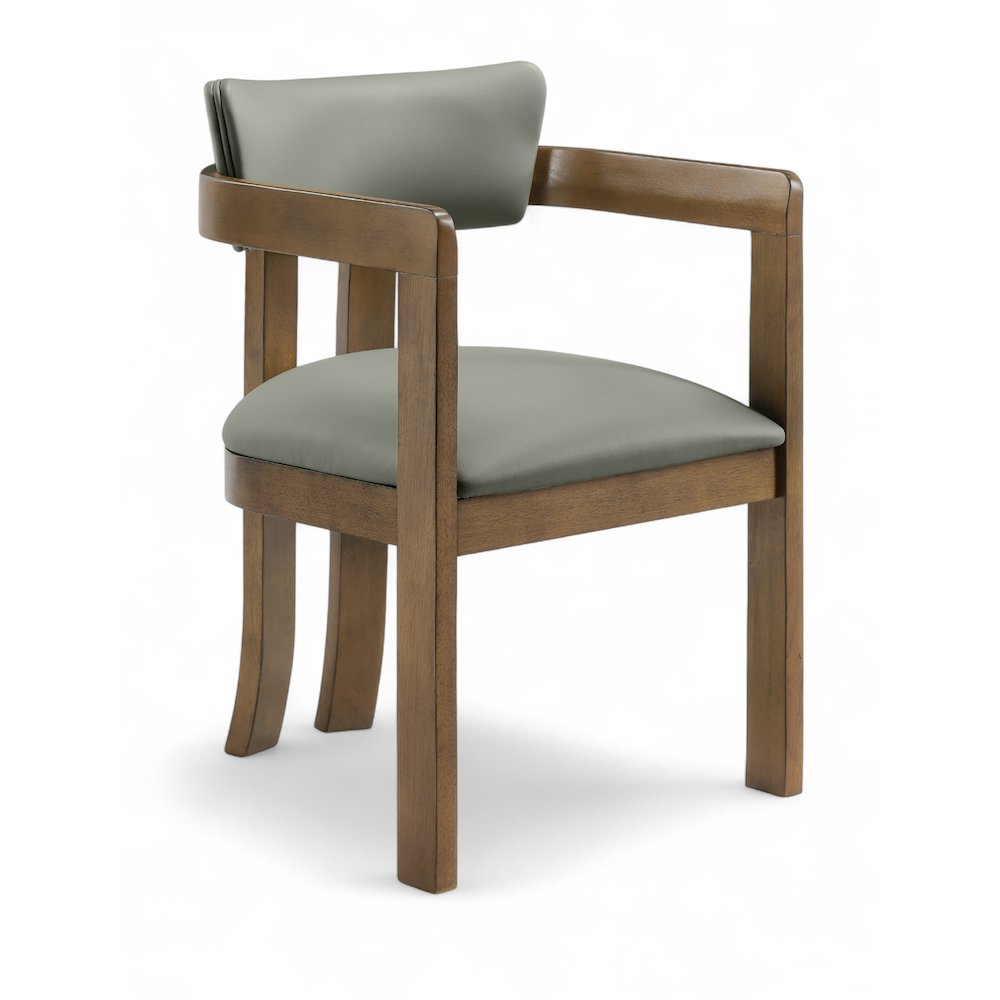Lavrin Olive Vegan Leather Upholstered Dining Arm Chair, Set of 2. Picture 2
