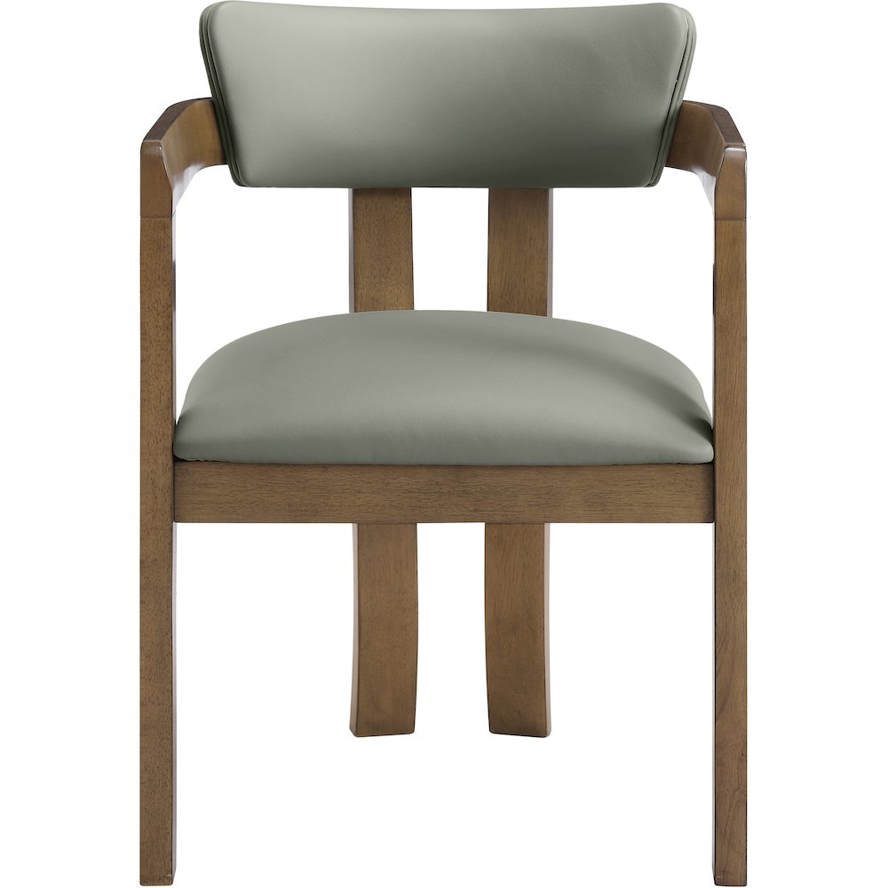 Lavrin Olive Vegan Leather Upholstered Dining Arm Chair, Set of 2. Picture 7