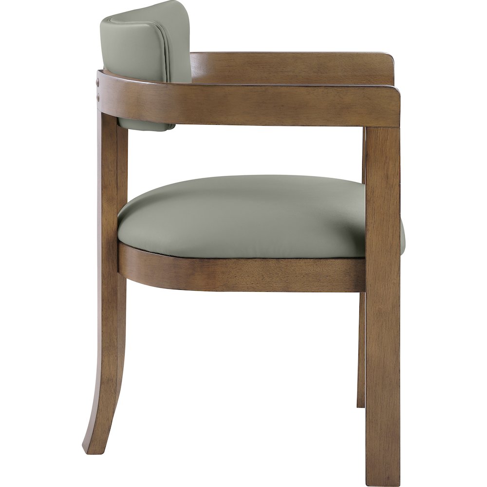 Lavrin Olive Vegan Leather Upholstered Dining Arm Chair, Set of 2. Picture 4