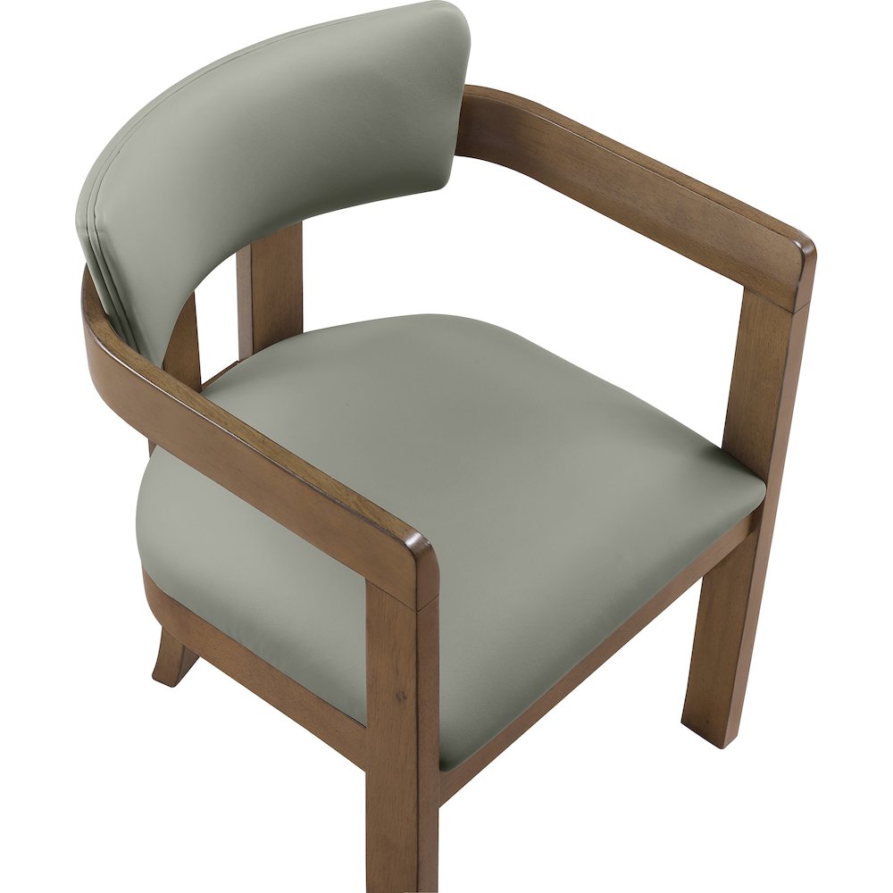 Lavrin Olive Vegan Leather Upholstered Dining Arm Chair, Set of 2. Picture 9