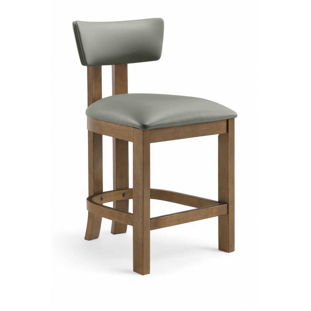 Lavrin Olive Vegan Leather Upholstered Counter Stool, Set of 2. Picture 2
