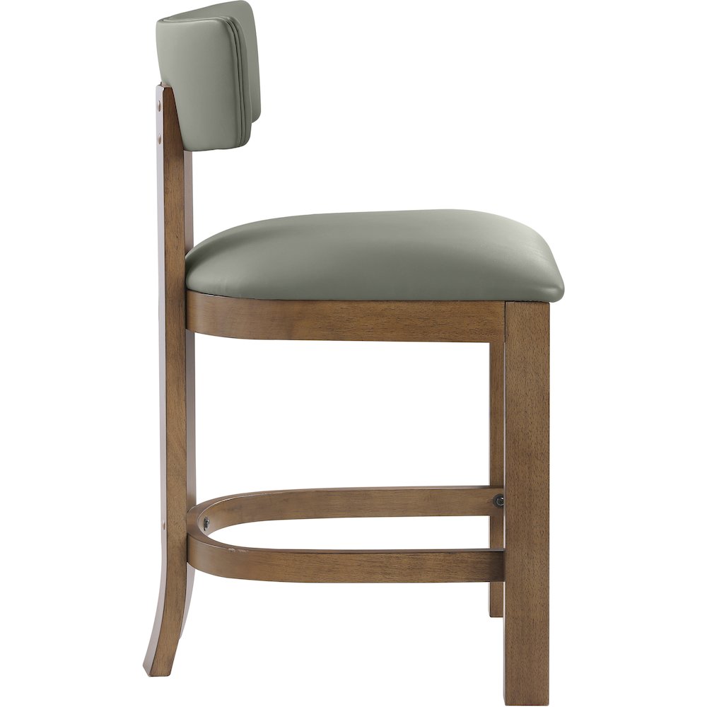 Lavrin Olive Vegan Leather Upholstered Counter Stool, Set of 2. Picture 4