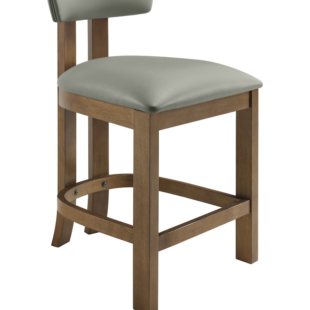 Lavrin Olive Vegan Leather Upholstered Counter Stool, Set of 2. Picture 6