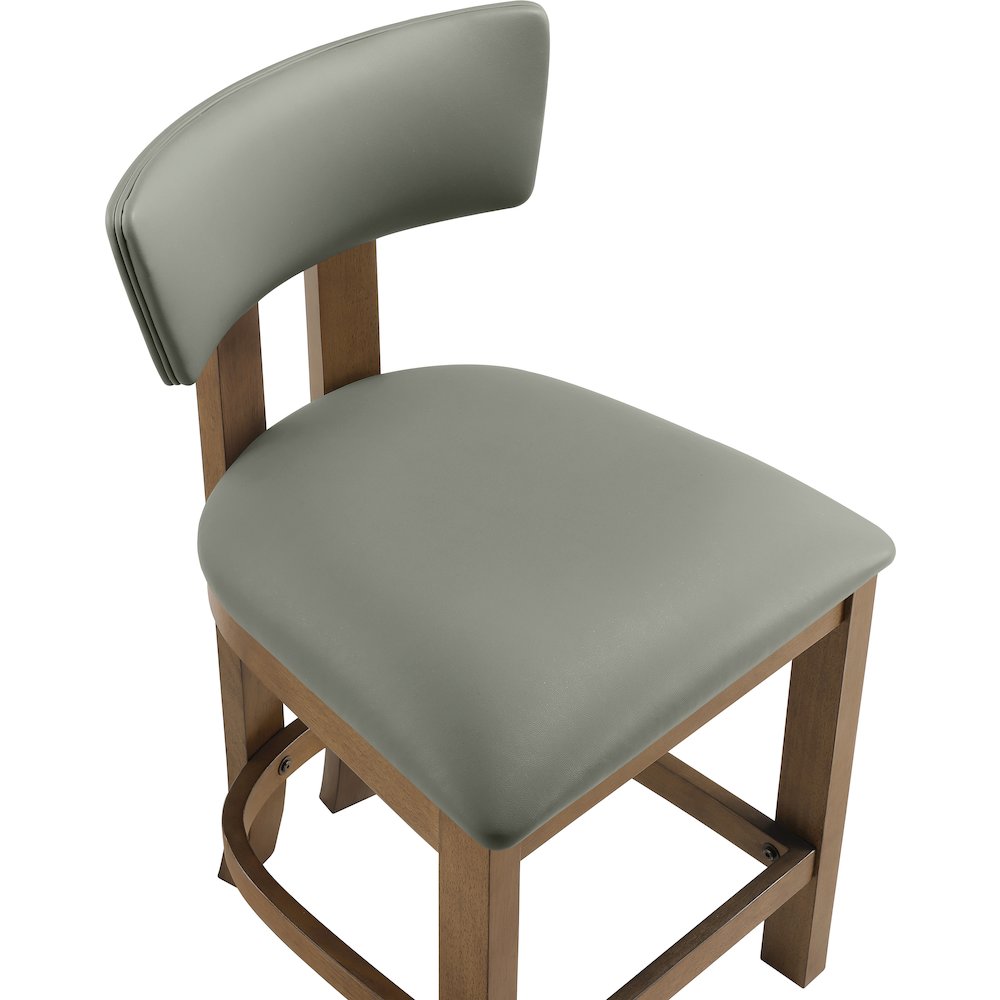 Lavrin Olive Vegan Leather Upholstered Counter Stool, Set of 2. Picture 9