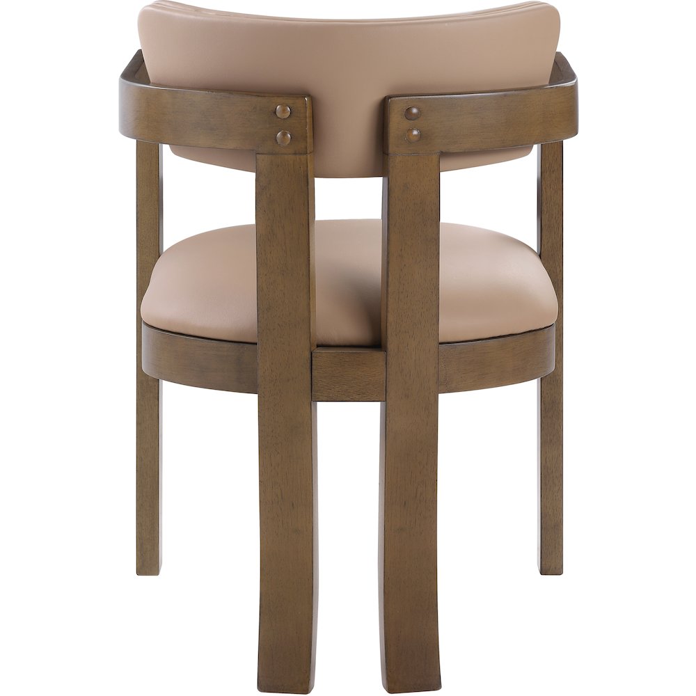Lavrin Tan Vegan Leather Upholstered Dining Arm Chair, Set of 2. Picture 5