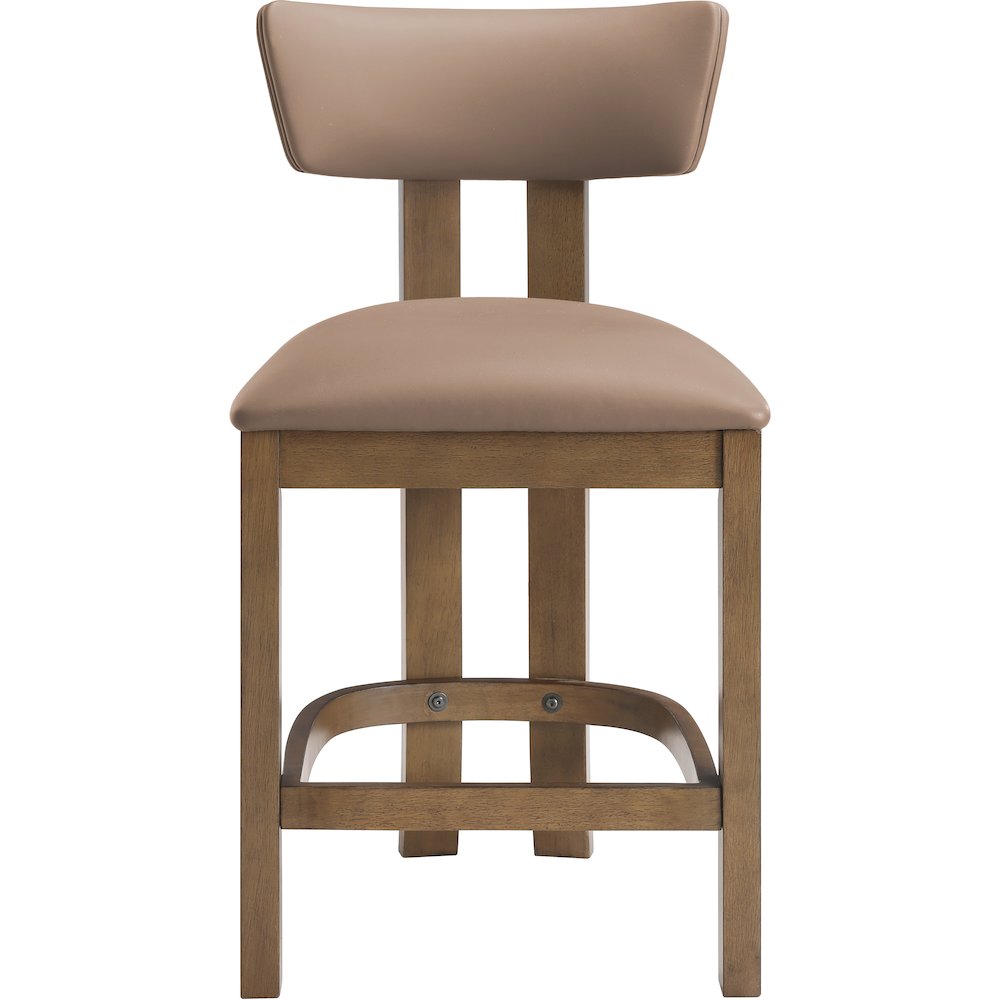 Lavrin Tan Vegan Leather Upholstered Counter Stool, Set of 2. Picture 7