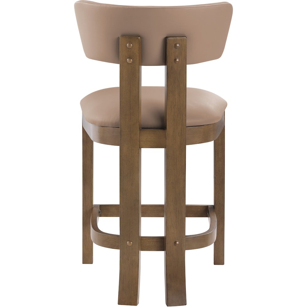 Lavrin Tan Vegan Leather Upholstered Counter Stool, Set of 2. Picture 5