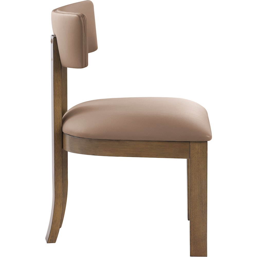 Lavrin Tan Vegan Leather Upholstered Dining Side Chair, Set of 2. Picture 4