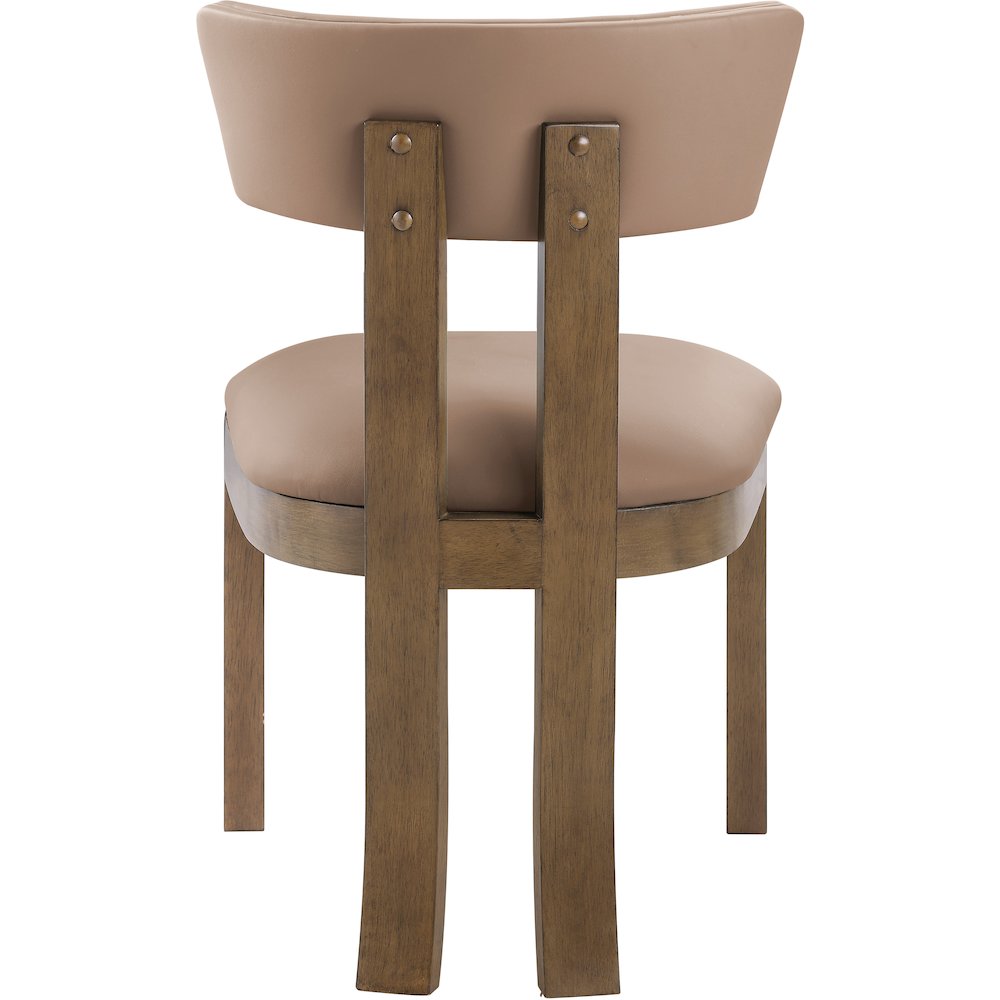 Lavrin Tan Vegan Leather Upholstered Dining Side Chair, Set of 2. Picture 5