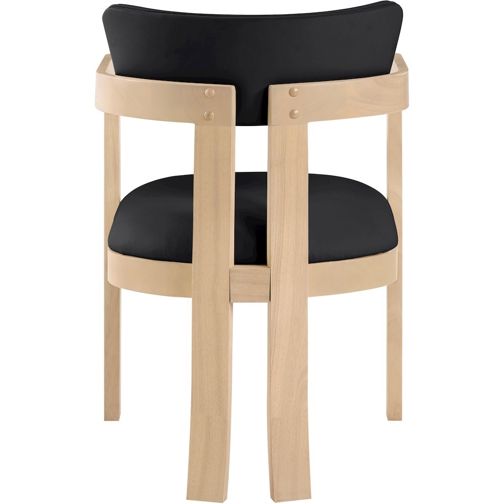 Lavrin Black Vegan Leather Upholstered Dining Arm Chair, Set of 2. Picture 4
