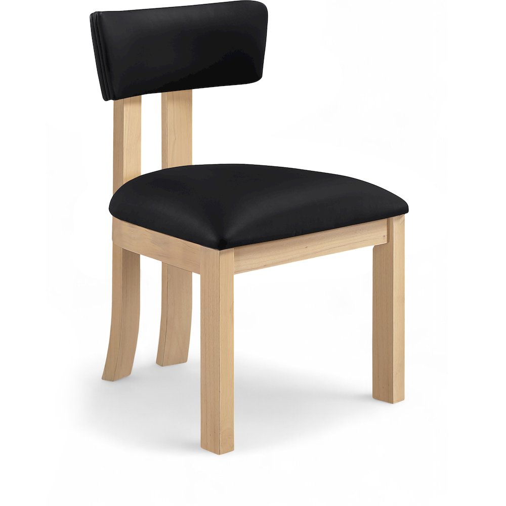 Lavrin Black Vegan Leather Upholstered Dining Side Chair, Set of 2. Picture 2