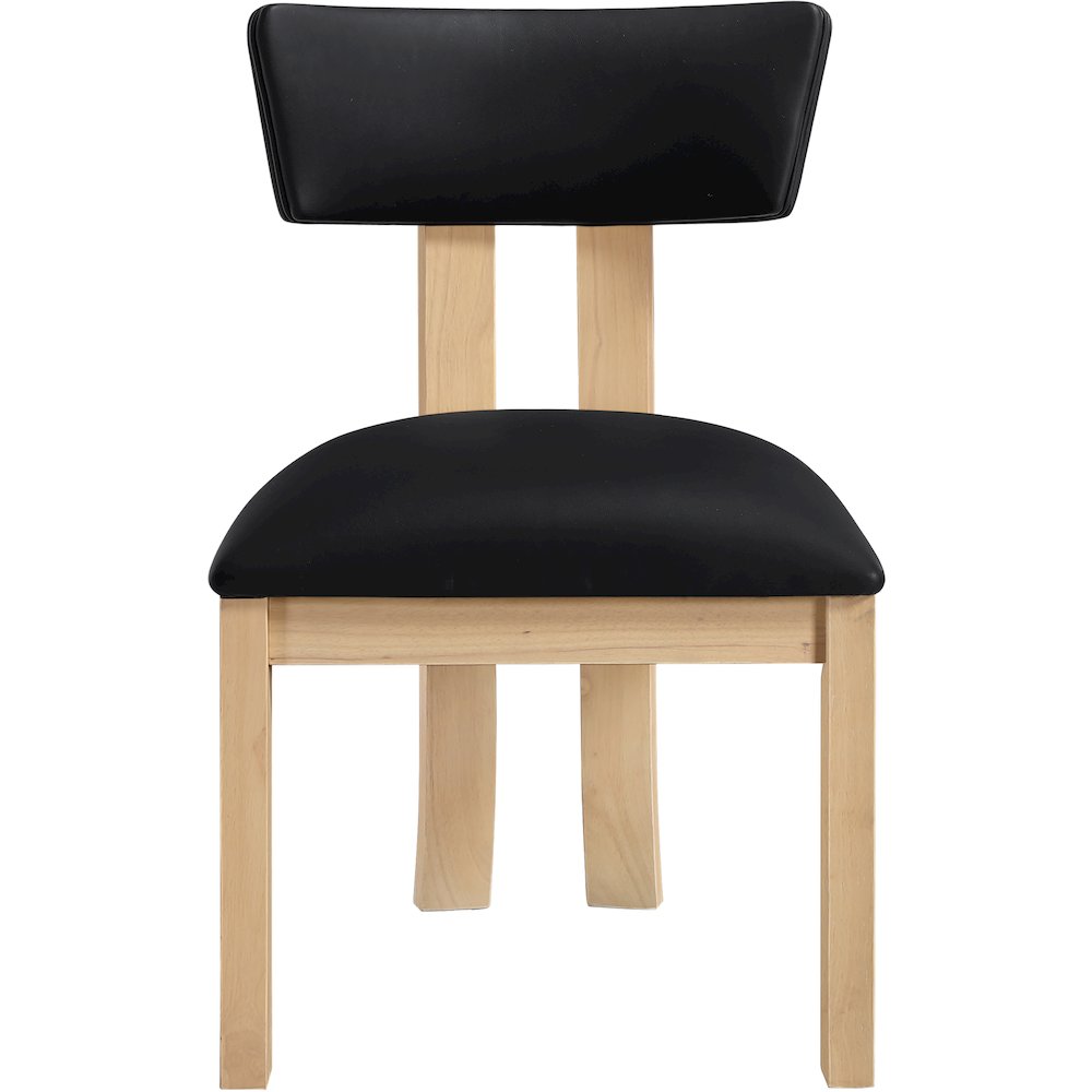 Lavrin Black Vegan Leather Upholstered Dining Side Chair, Set of 2. Picture 7