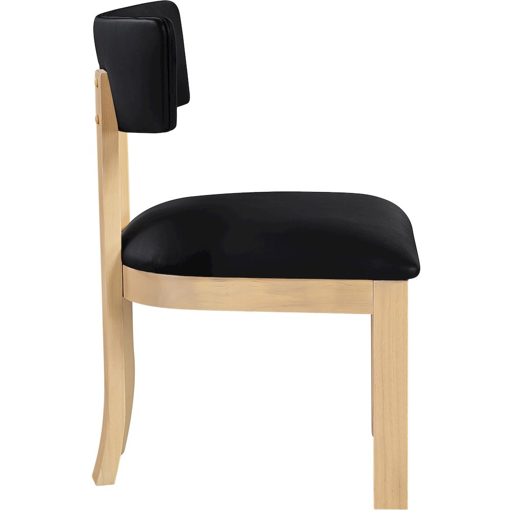 Lavrin Black Vegan Leather Upholstered Dining Side Chair, Set of 2. Picture 3