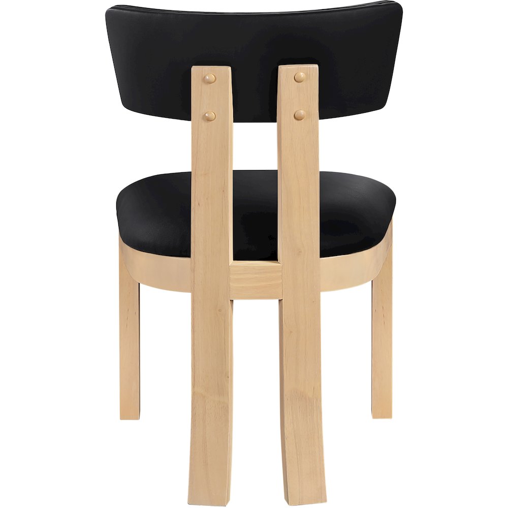 Lavrin Black Vegan Leather Upholstered Dining Side Chair, Set of 2. Picture 4
