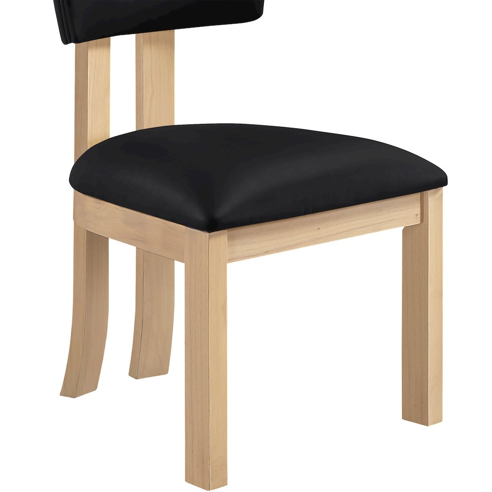 Lavrin Black Vegan Leather Upholstered Dining Side Chair, Set of 2. Picture 5