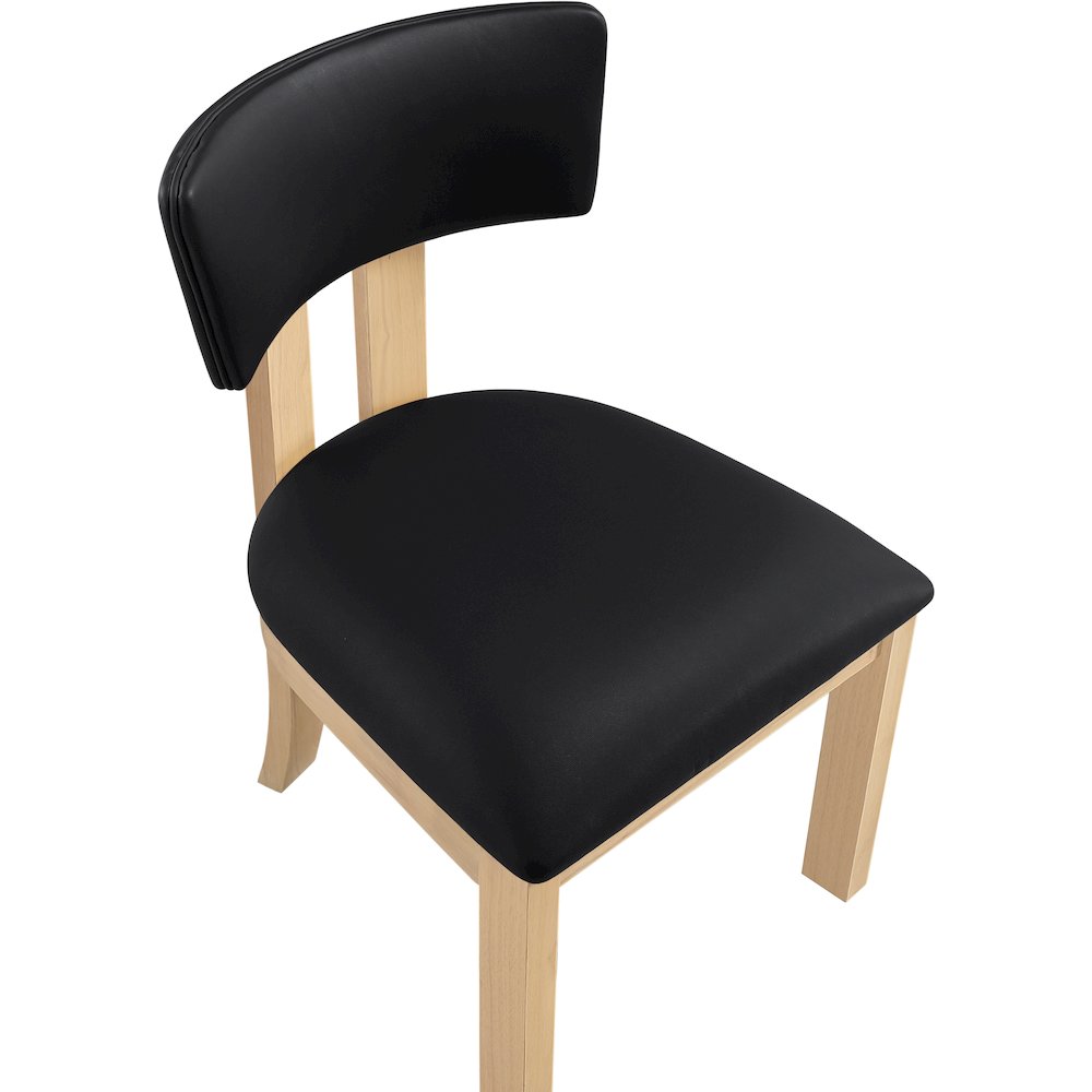 Lavrin Black Vegan Leather Upholstered Dining Side Chair, Set of 2. Picture 6