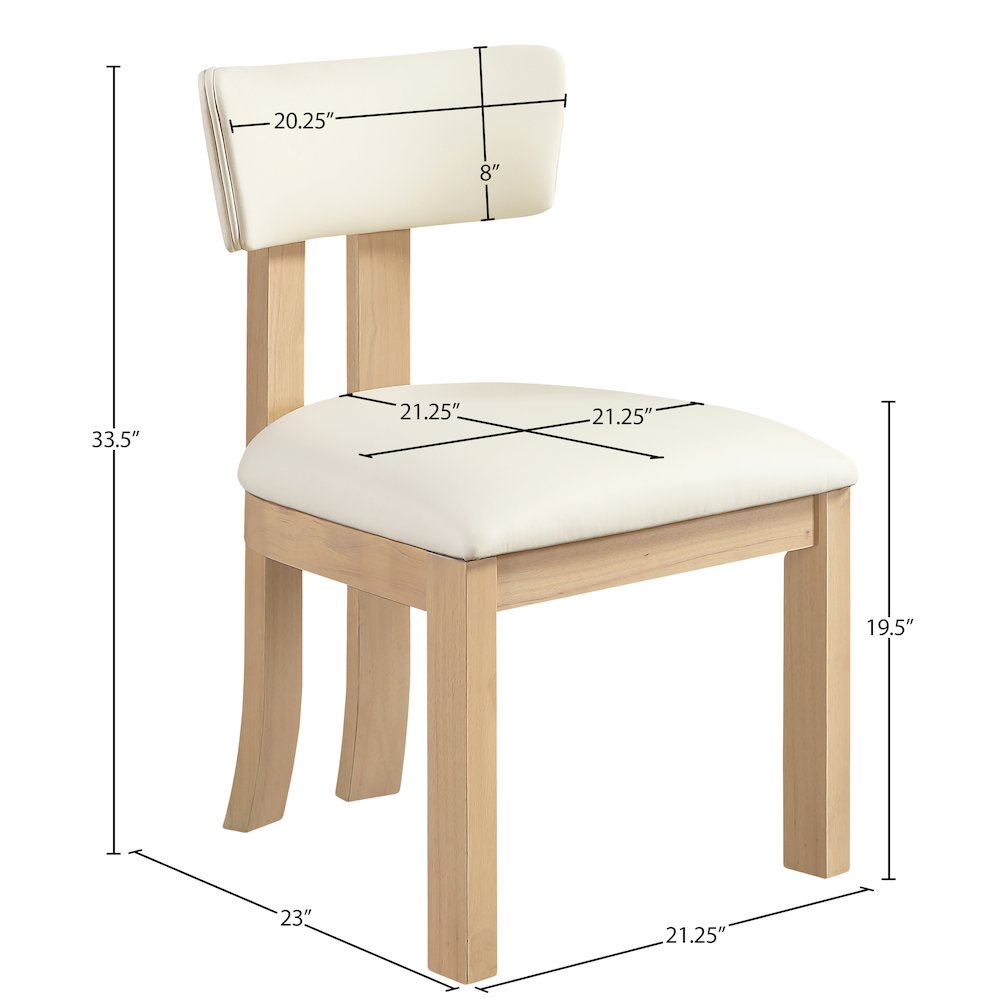 Lavrin Cream Vegan Leather Upholstered Dining Side Chair, Set of 2. Picture 9