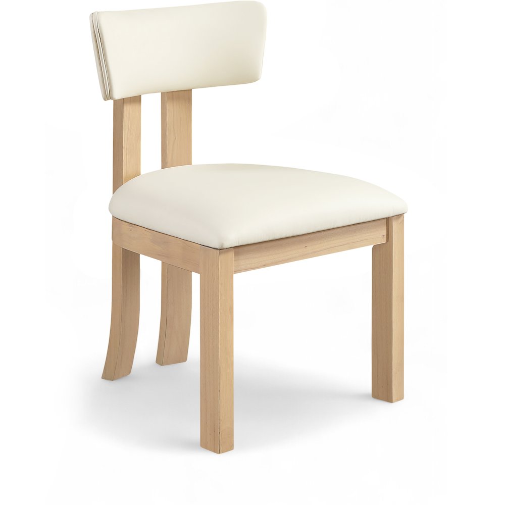 Lavrin Cream Vegan Leather Upholstered Dining Side Chair, Set of 2. Picture 2