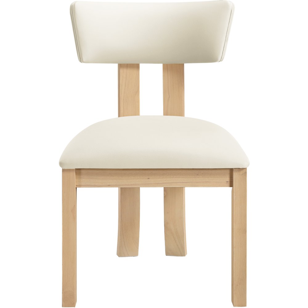 Lavrin Cream Vegan Leather Upholstered Dining Side Chair, Set of 2. Picture 7