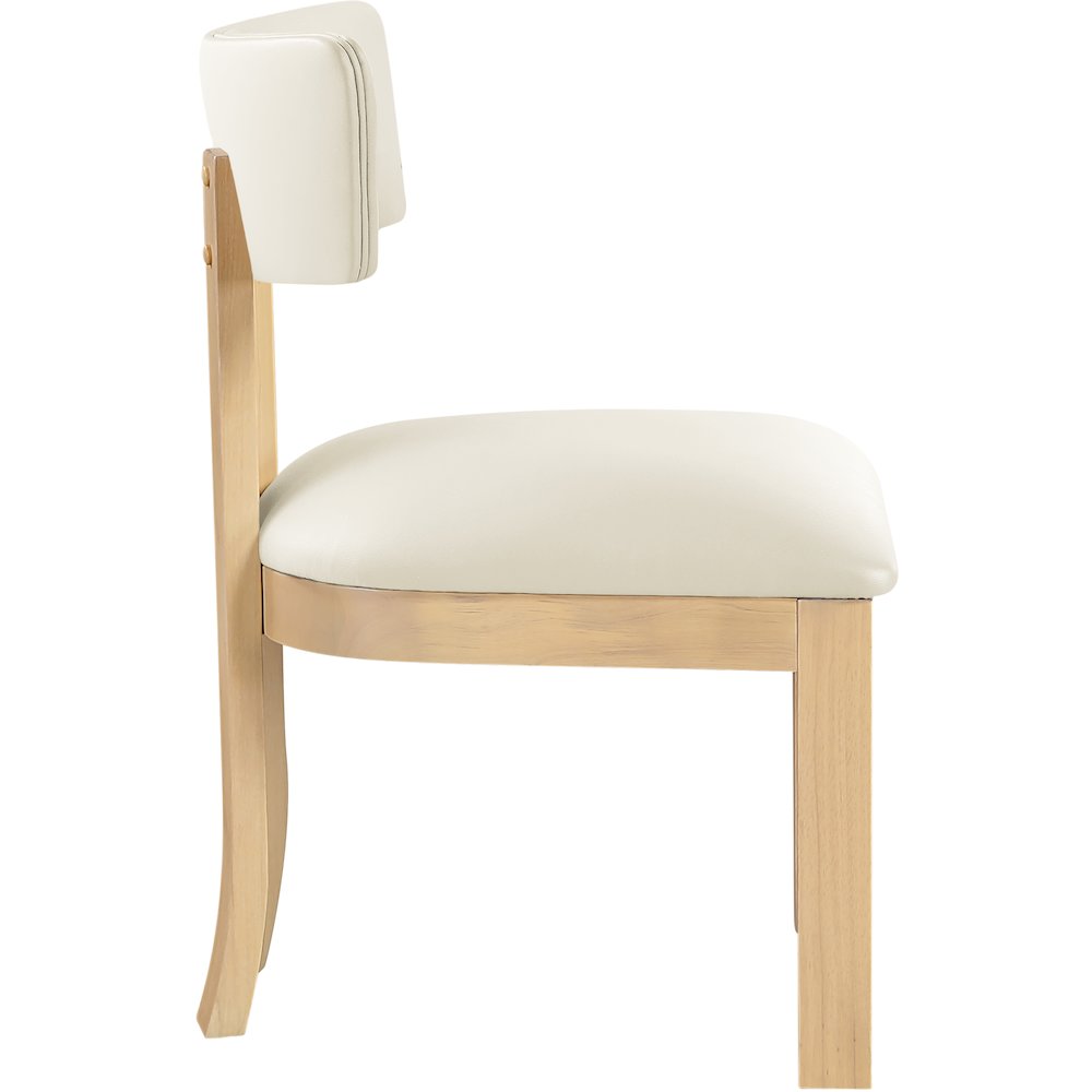 Lavrin Cream Vegan Leather Upholstered Dining Side Chair, Set of 2. Picture 3