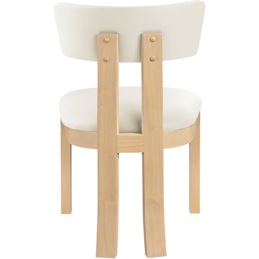 Lavrin Cream Vegan Leather Upholstered Dining Side Chair, Set of 2. Picture 4