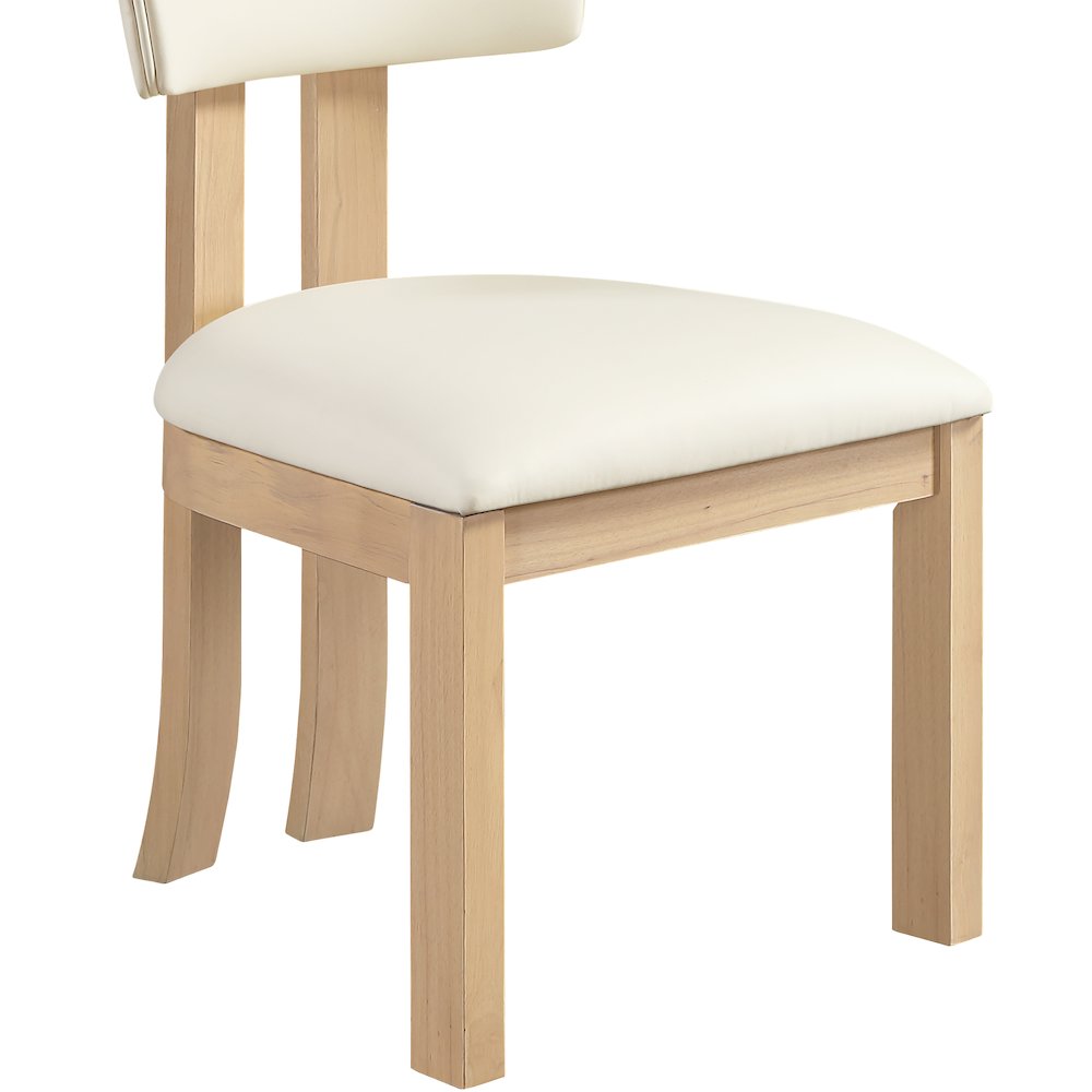 Lavrin Cream Vegan Leather Upholstered Dining Side Chair, Set of 2. Picture 5