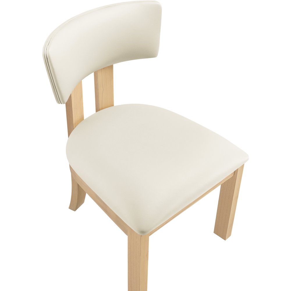 Lavrin Cream Vegan Leather Upholstered Dining Side Chair, Set of 2. Picture 6