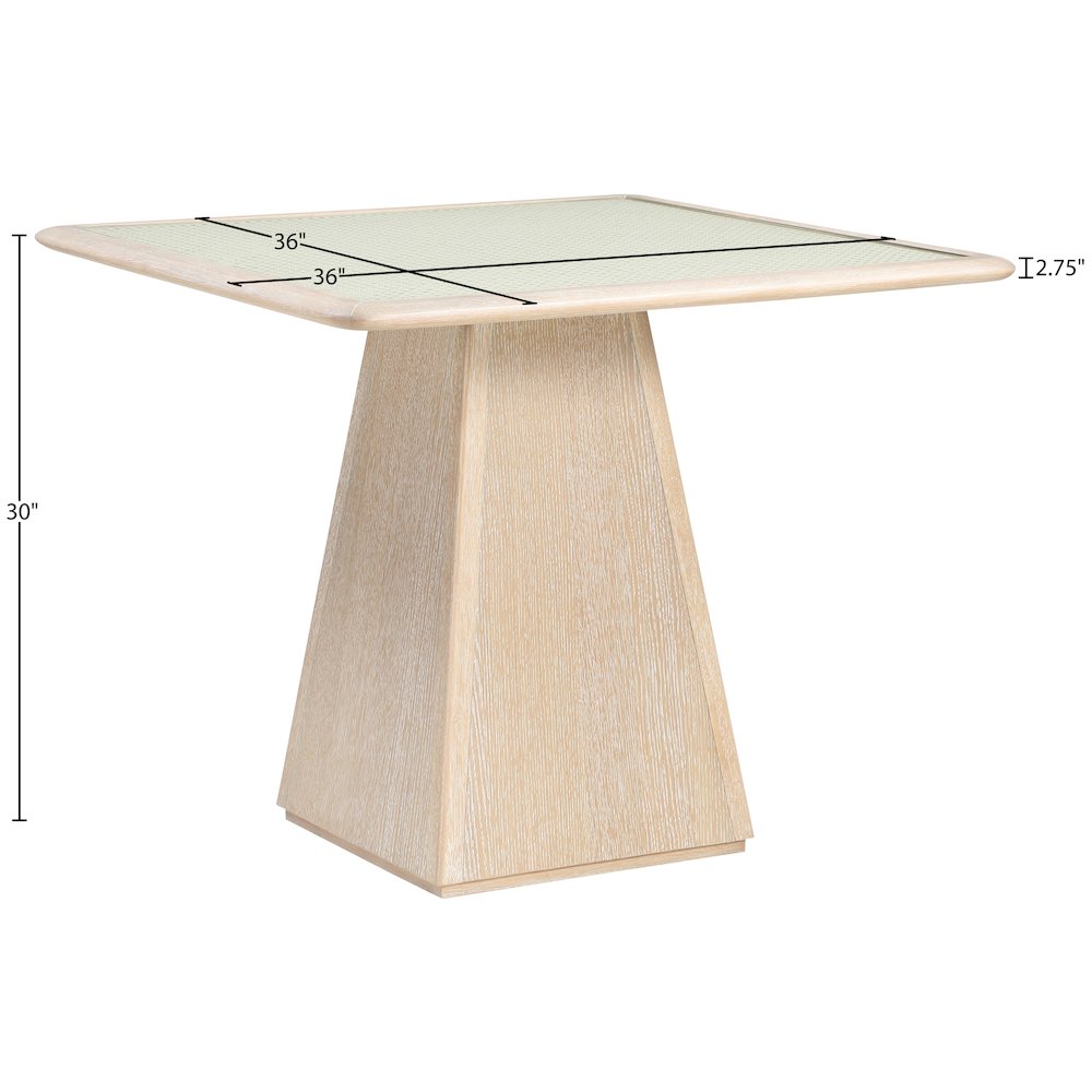 Atrium 36" Natural Glass And Cane Top With Solid Wood Base Dining / Game Table. Picture 6