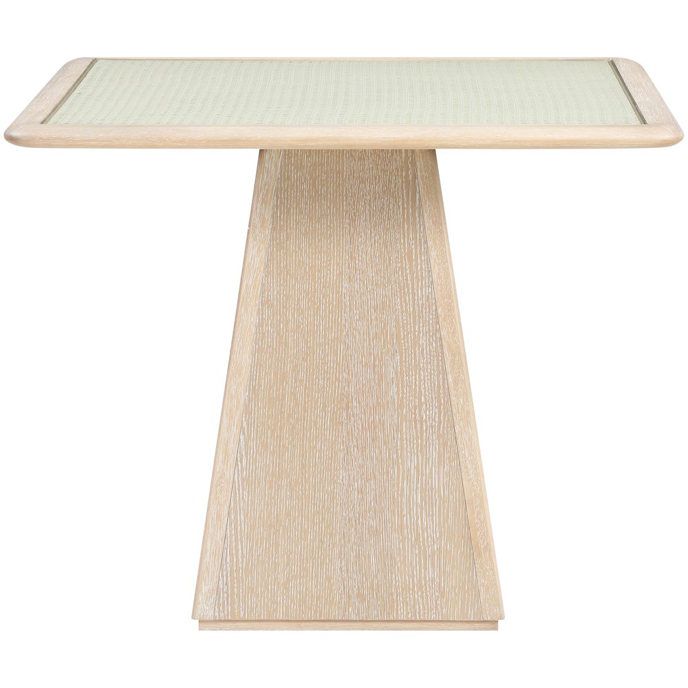 Atrium 36" Natural Glass And Cane Top With Solid Wood Base Dining / Game Table. Picture 7