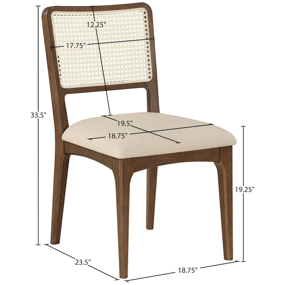 Atrium Beige Vegan Leather Upholstered Dining Chair, Set of 2. Picture 12