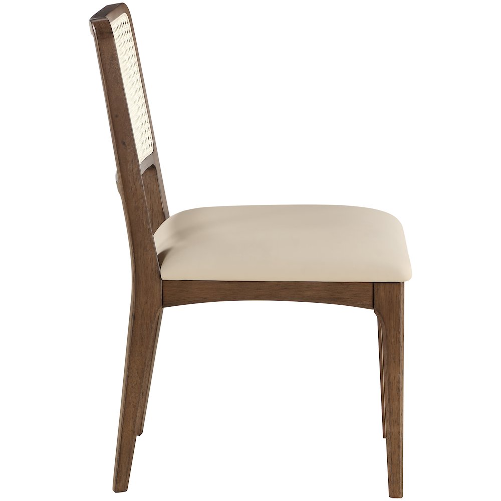 Atrium Beige Vegan Leather Upholstered Dining Chair, Set of 2. Picture 6