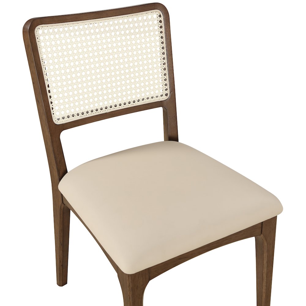 Atrium Beige Vegan Leather Upholstered Dining Chair, Set of 2. Picture 8