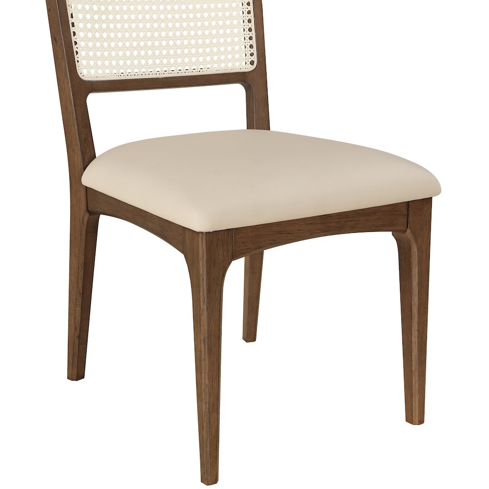 Atrium Beige Vegan Leather Upholstered Dining Chair, Set of 2. Picture 9