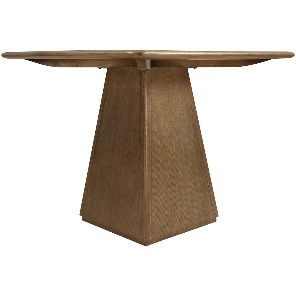 Atrium 36" Brown Glass And Cane Top With Solid Wood Base Dining / Game Table. Picture 8