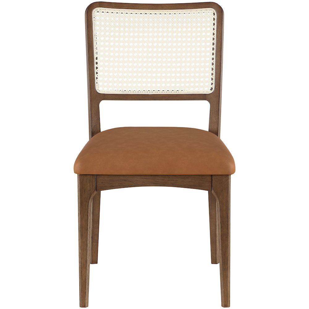 Atrium Cognac Vegan Leather Upholstered Dining Chair, Set of 2. Picture 2