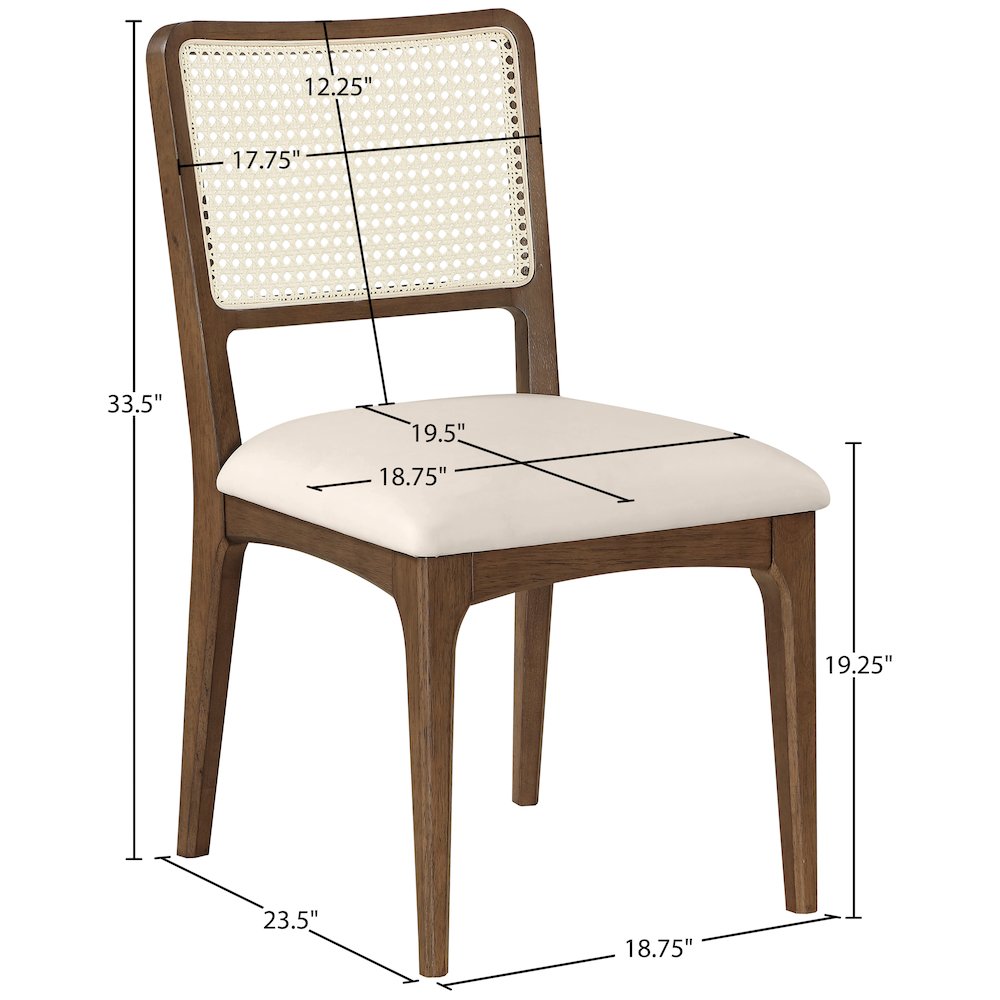 Atrium Cream Vegan Leather Upholstered Dining Chair, Set of 2. Picture 12