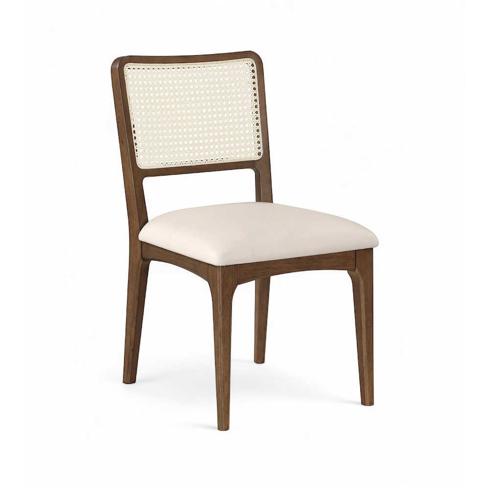 Atrium Cream Vegan Leather Upholstered Dining Chair, Set of 2. Picture 3