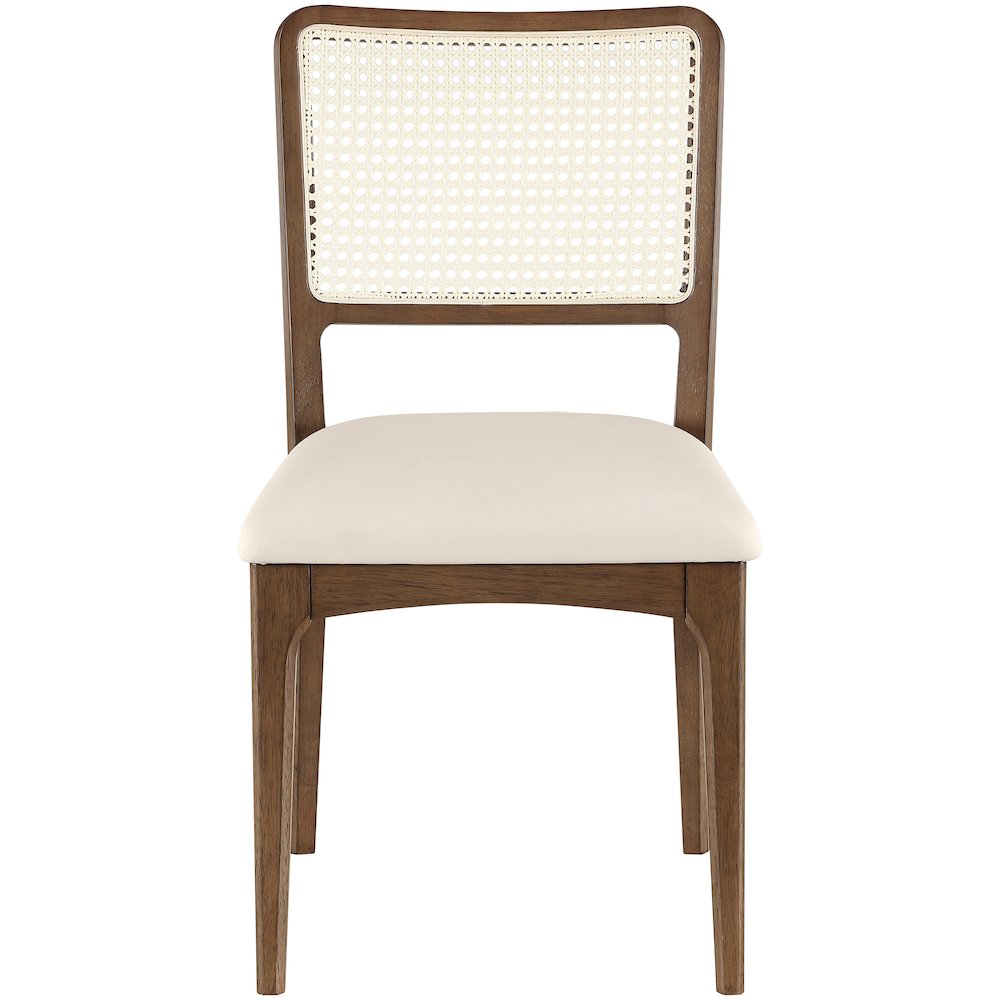 Atrium Cream Vegan Leather Upholstered Dining Chair, Set of 2. Picture 2