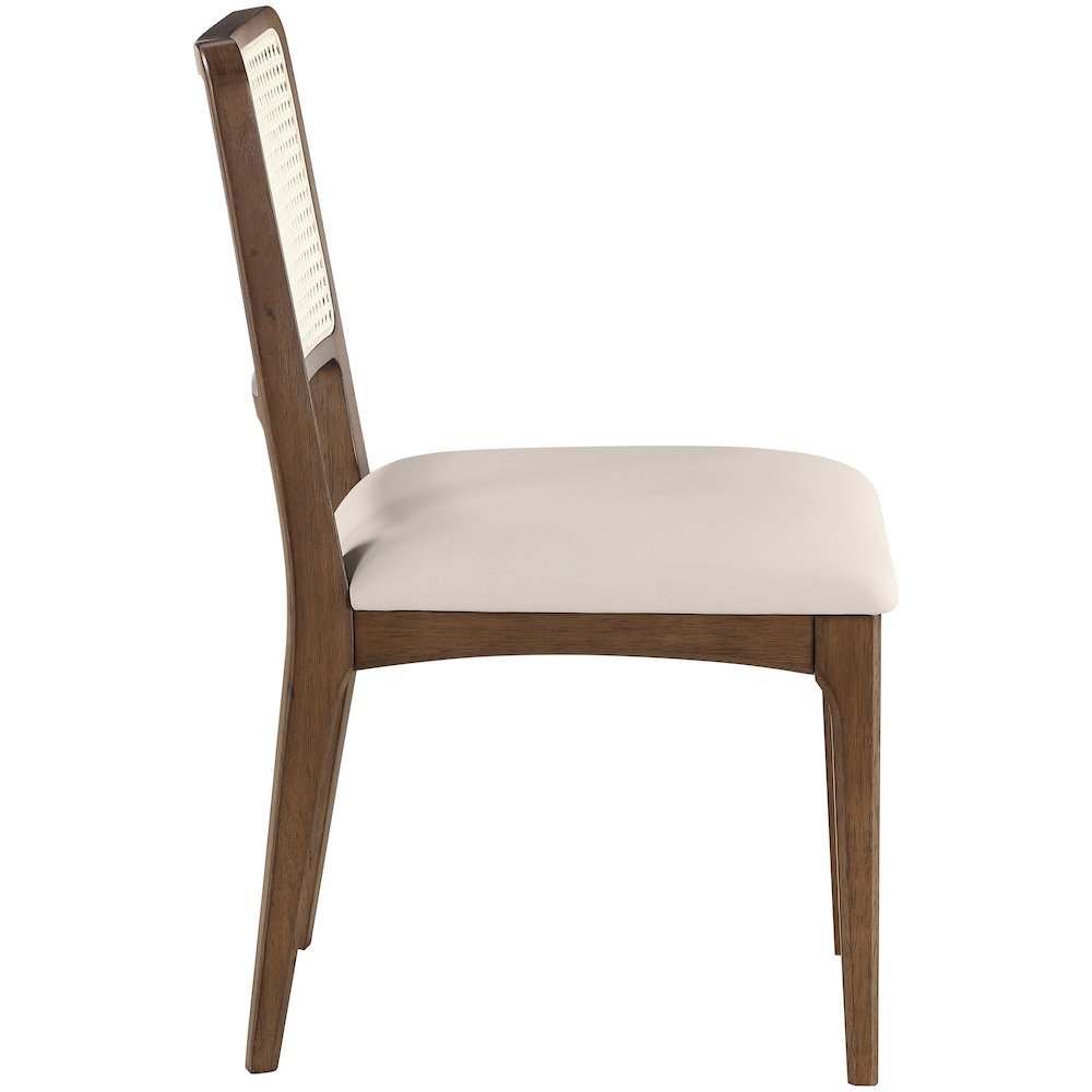Atrium Cream Vegan Leather Upholstered Dining Chair, Set of 2. Picture 6