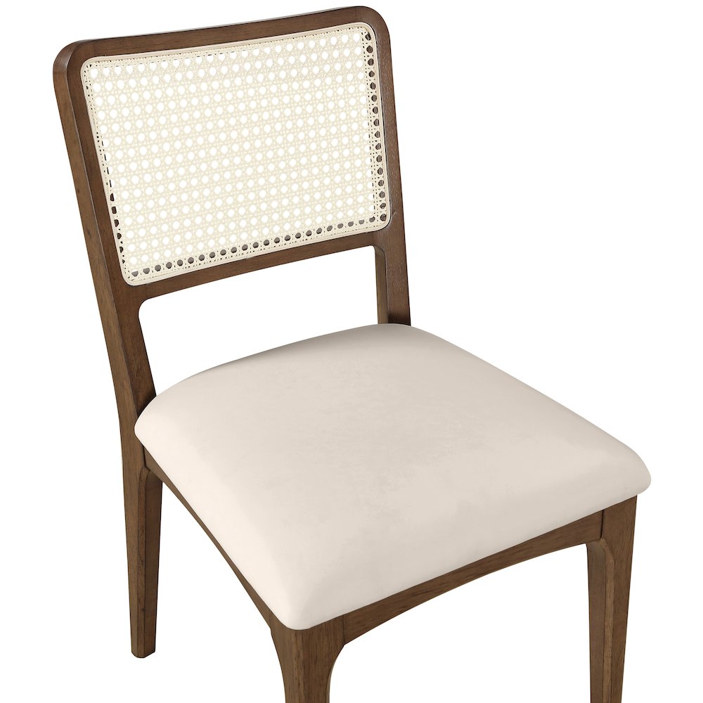Atrium Cream Vegan Leather Upholstered Dining Chair, Set of 2. Picture 8