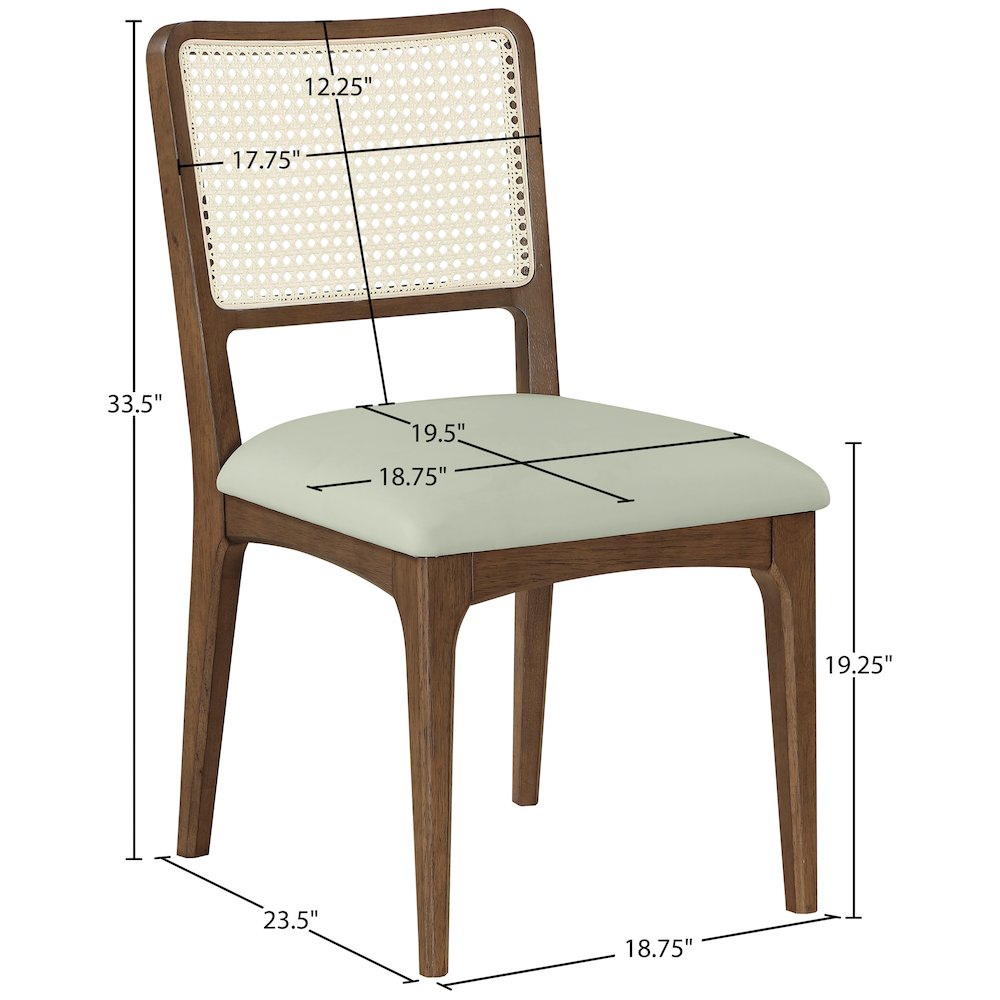 Atrium Mint Vegan Leather Upholstered Dining Chair, Set of 2. Picture 12