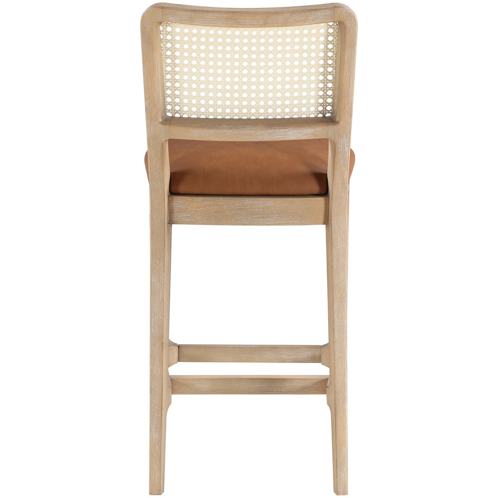 Atrium Cognac Vegan Leather Upholstered Counter Stool, Set of 2. Picture 7
