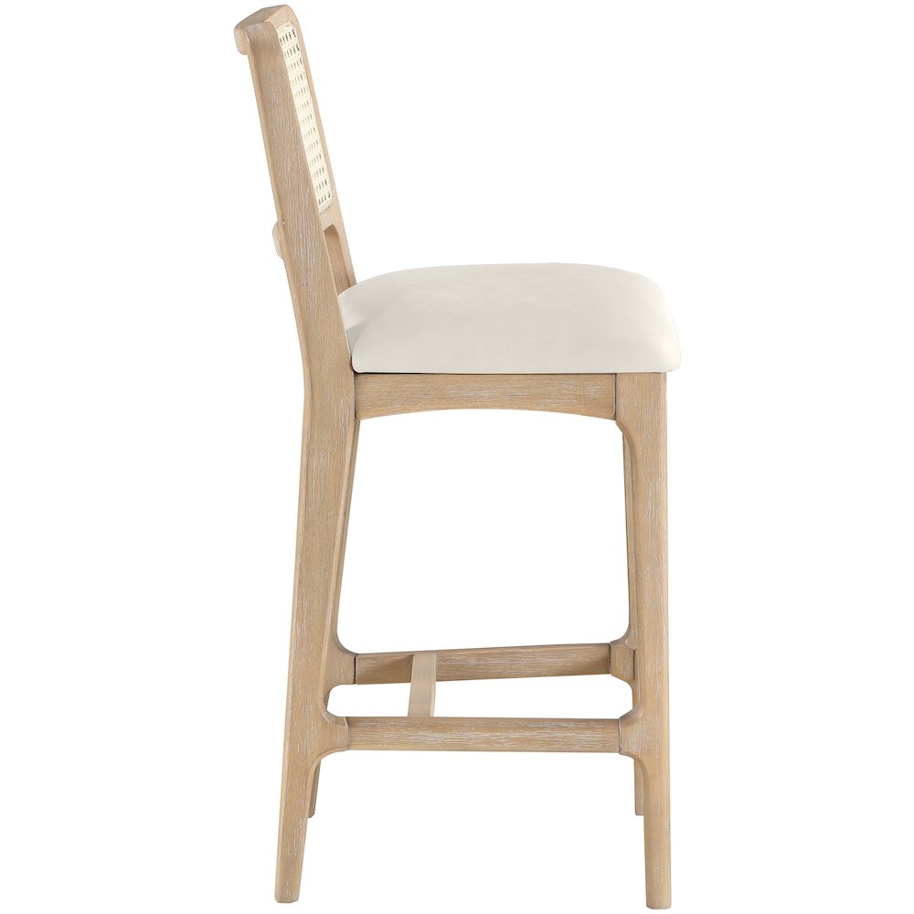 Atrium Cream Vegan Leather Upholstered Counter Stool, Set of 2. Picture 6