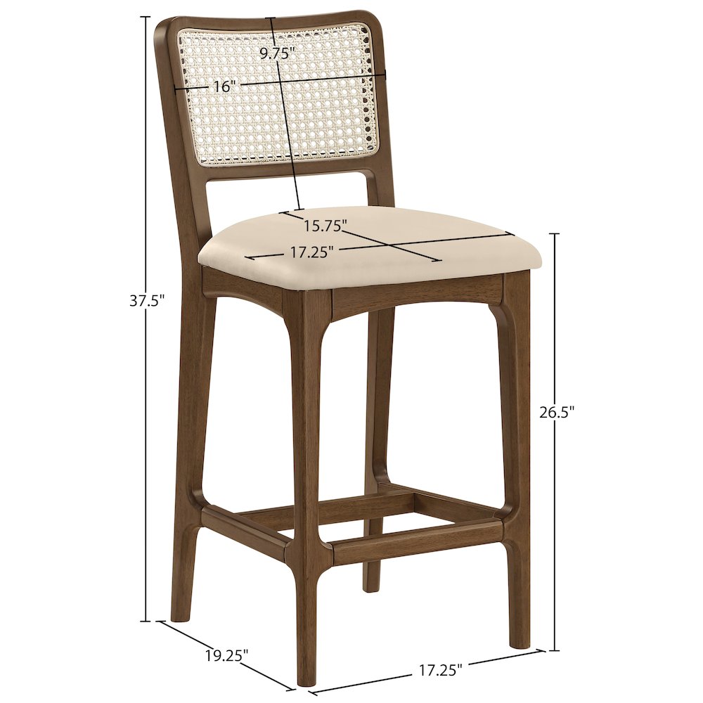 Atrium Beige Vegan Leather Upholstered Counter Stool, Set of 2. Picture 12