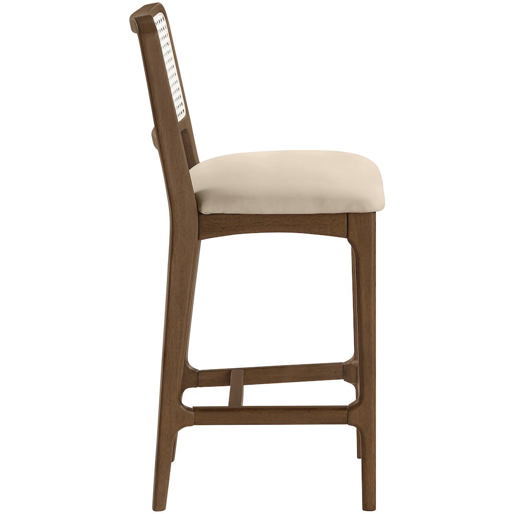 Atrium Beige Vegan Leather Upholstered Counter Stool, Set of 2. Picture 6