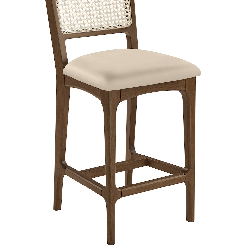 Atrium Beige Vegan Leather Upholstered Counter Stool, Set of 2. Picture 9