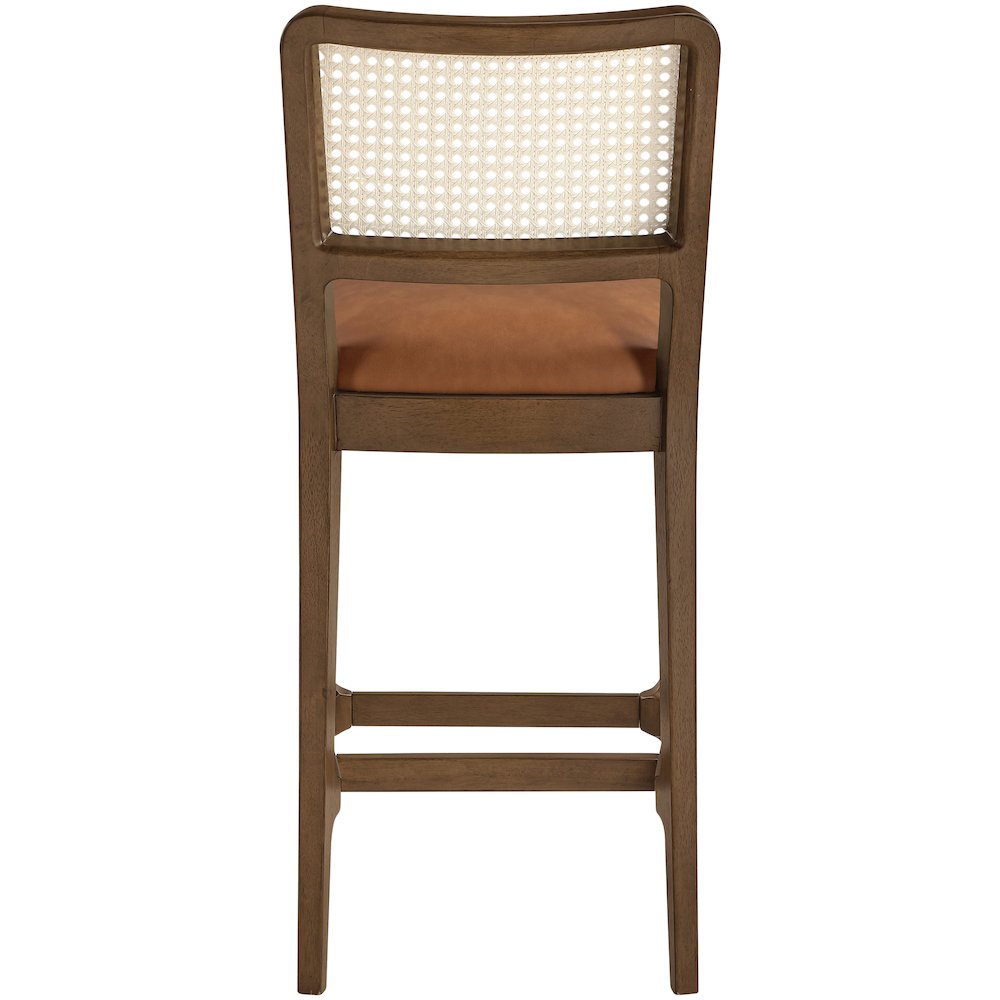 Atrium Cognac Vegan Leather Upholstered Counter Stool, Set of 2. Picture 7