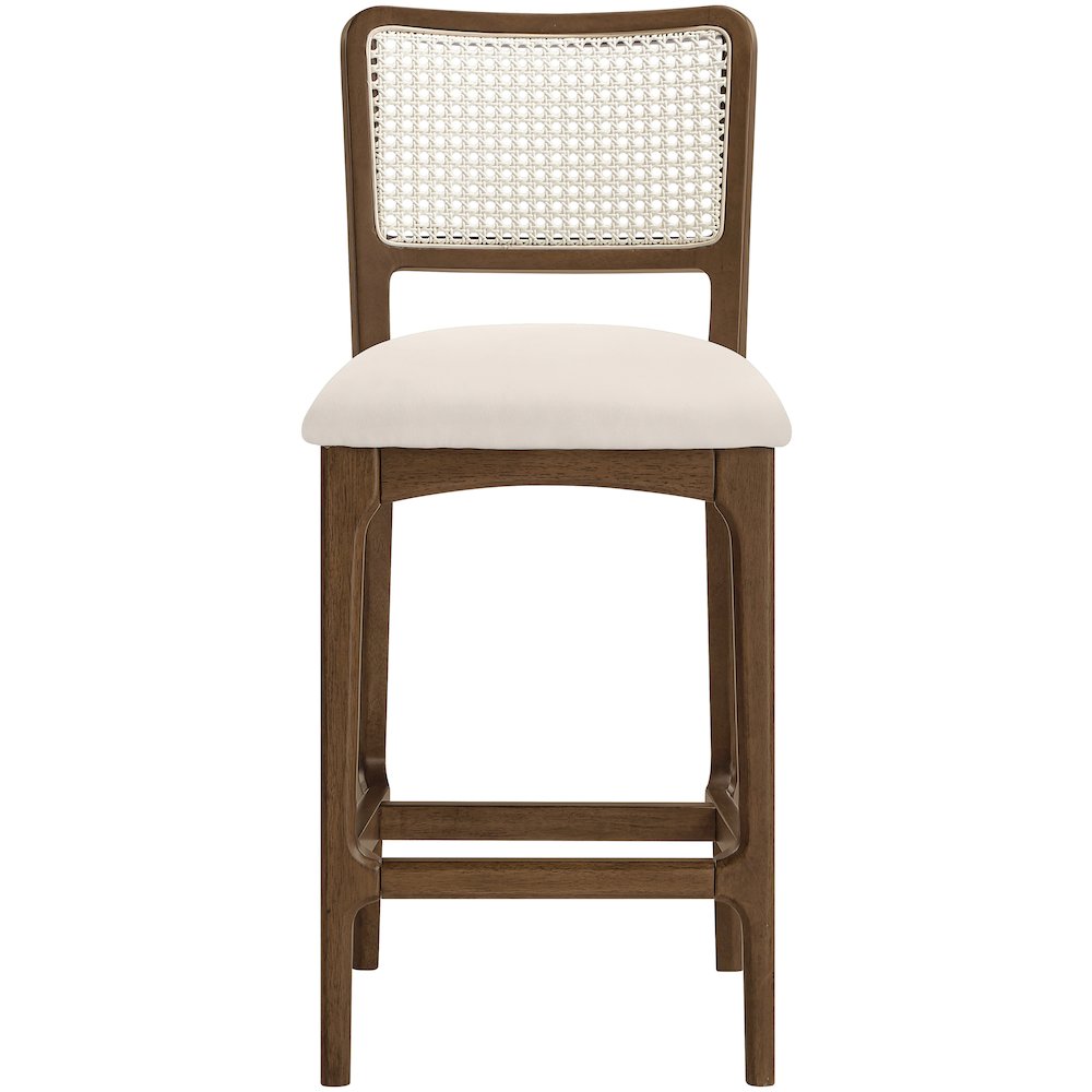 Atrium Cream Vegan Leather Upholstered Counter Stool, Set of 2. Picture 5
