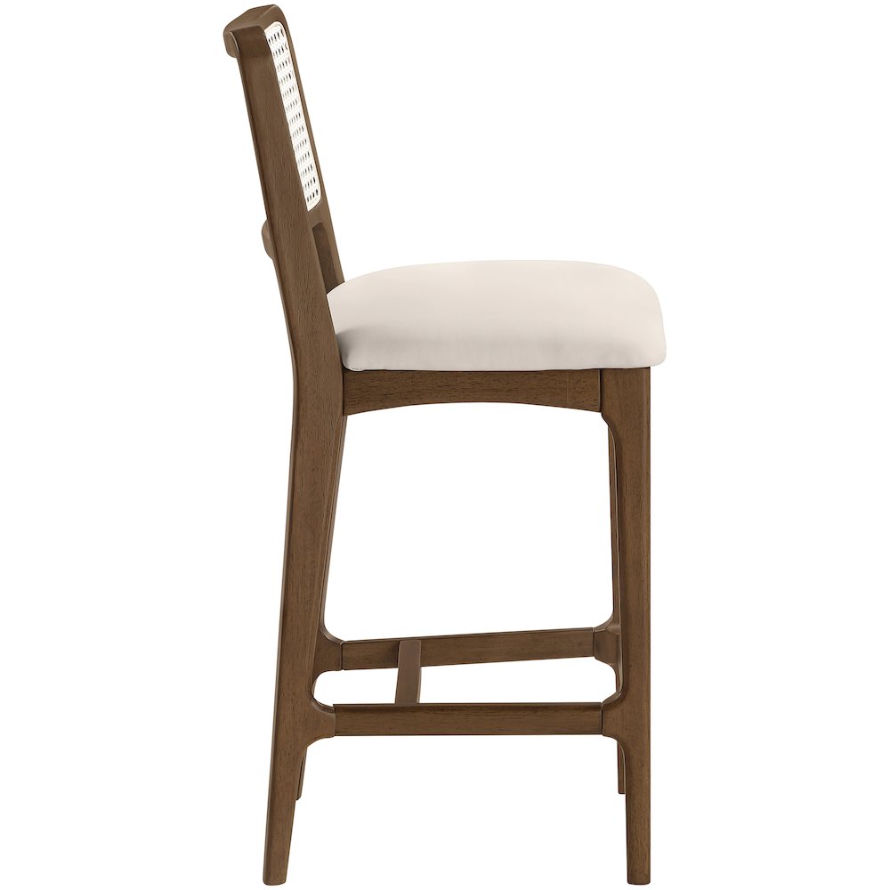 Atrium Cream Vegan Leather Upholstered Counter Stool, Set of 2. Picture 6